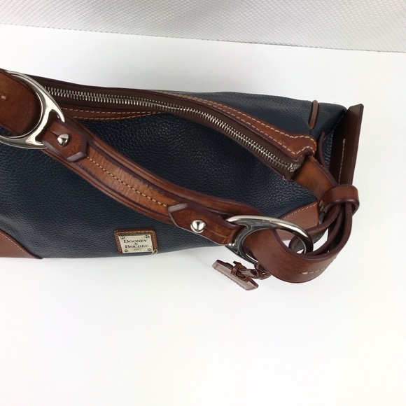 DOONEY & BOURKE Vintage Blue Pebble Leather Hobo Hand Shoulder Bag - Picture 2 of 14